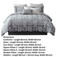thumbnail image 5 of Benjara Emma 9 Piece Polyester Queen Comforter Set, Gray Silver Velvet Damask Print, 5 of 5