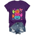 thumbnail image 5 of mgoYE Halloween Shirts for Women Graphic Tees Women's Halloween Print Crew Neck T-Shirt, Funny T-shirts Woman Shirts(Purple,L), 5 of 9