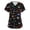 Dark Gray-B#3062CC, variant on Cartoon Animal Print Scrub Top Women S-5XL Plus Size Women Nurse Uniform with Pocket Stretchy V Neck Short Sleeve Scrubs Tops for Women