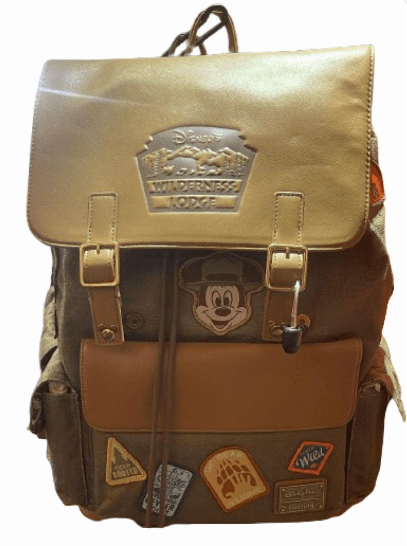 disney backpacks leather Loungefly x Mickey Suit Mini Saffiano Faux Backpack You can clip your charms to the large goldtone Mickey icon ring Disney Walt Disney World 50th