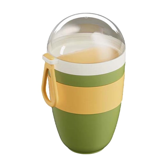 Yogurt Parfait Cups with Lids Reusable, 18oz Plastic Overnight Oats Containers To Go with Lids Spoons Compartment for Fruit Nuts, Containers for Oatmeal, Snack, Breakfast