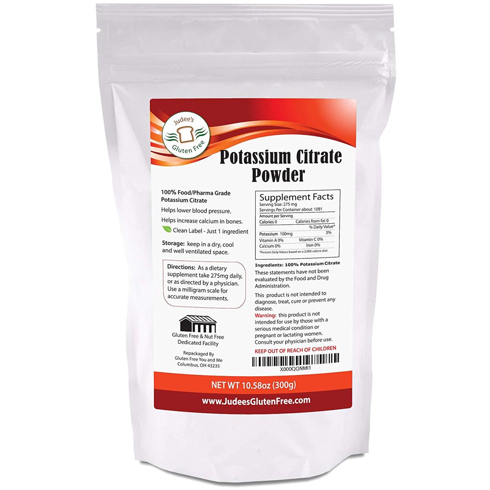 Judee's Gluten Free Potassium Citrate Powder, 10.6 oz