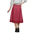 thumbnail image 4 of Moomaya Solid Cotton Skirts For Women Button Down A-Line Knee Length Skirts, 4 of 5