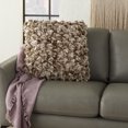 thumbnail image 4 of Mina Victory Sofia 20" Square Fabric Shimmer Poms Throw Pillow in Beige, 4 of 5