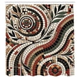 thumbnail image 4 of Ambesonne Boho Shower Curtain, Oriental Mosaic Look Leafy Art, 69"Wx75"L, Raspberry White Dark Grey, 4 of 4