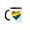 Black/White, variant on 3drose, Image of Initial C on Gay Pride Colored Heart, 15oz Mug