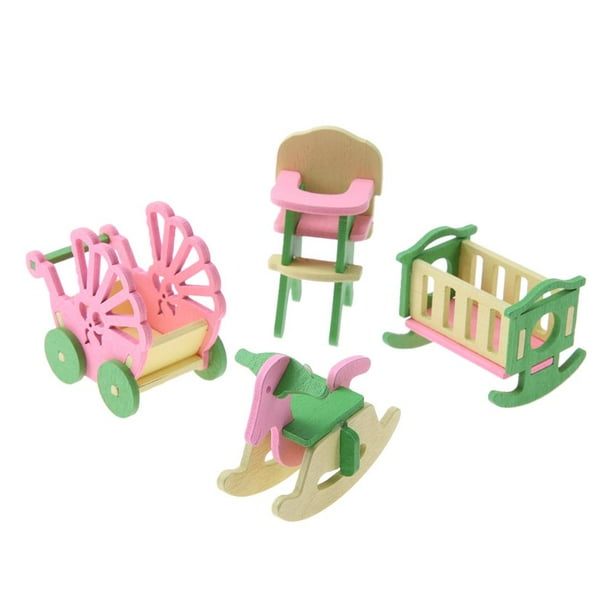 Juego de muebles de simulación de casa de muñecas en miniatura de madera Juguete educativo para niños (582 Likrtyny juguetes de los niños
