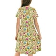 thumbnail image 4 of QQAMB Dresses for Girls Cute Easter Crewneck Patchwork Short Sleeve Spring Summer Trendy Dresses, 4 of 5