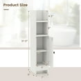 thumbnail image 4 of Giantex Slim Corner Bathroom Cabinet, Narrow Floor Cabinet w/ 3-Level Adjustable Shelf, Freestanding Storage Organizer, White, 4 of 9