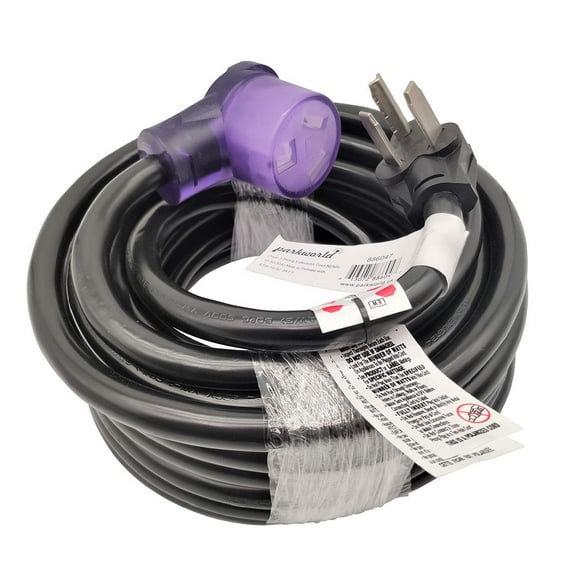 Parkworld 886047 Dryer 3 prong Extension Cord UL Listed, NEMA 10-30 Extension Cord, EV 10-30P to 10-30R with lighted, 30A, 250V, 7500W UL Listed (36 Feet)