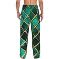 thumbnail image 7 of Salouo Green Mosaic Glass Print Pajama Pants for Men, Lounge Pants Elastic Waistband Casual Men's sleepwear Loungewear Sleep Pajama Pant -Large, 7 of 7