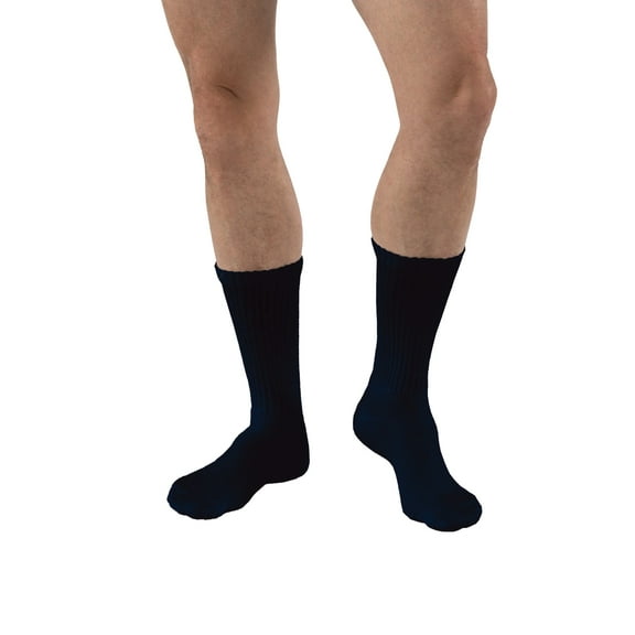 JOBST SensiFoot Diabetic Compression Socks 8-15 mmHg Crew, Closed Toe, Large / Navy