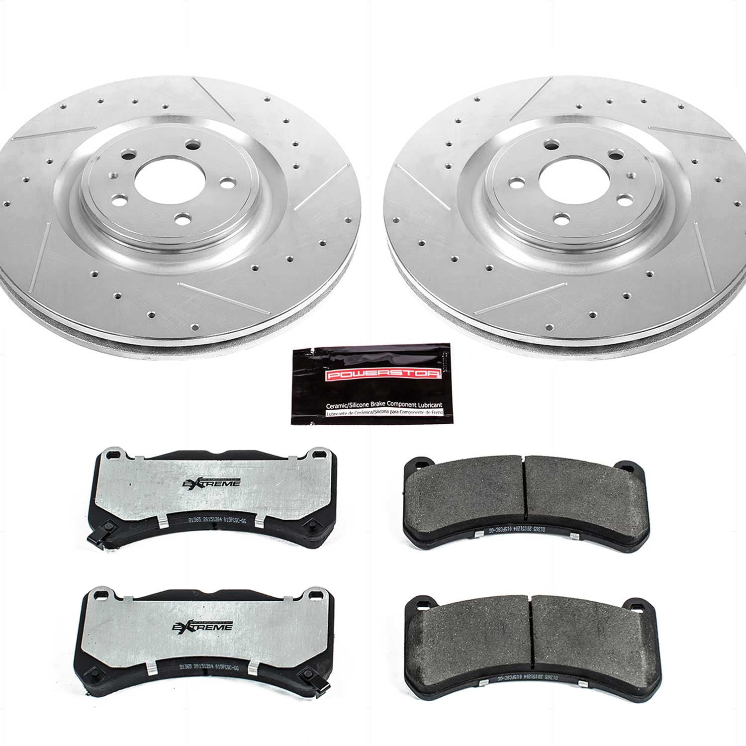PowerStop Front Z26 Street Warrior Carbon-Fiber Ceramic Brake Pad and Drilled and Slotted Rotor Kit Fits: FORD Select Models K6400-26