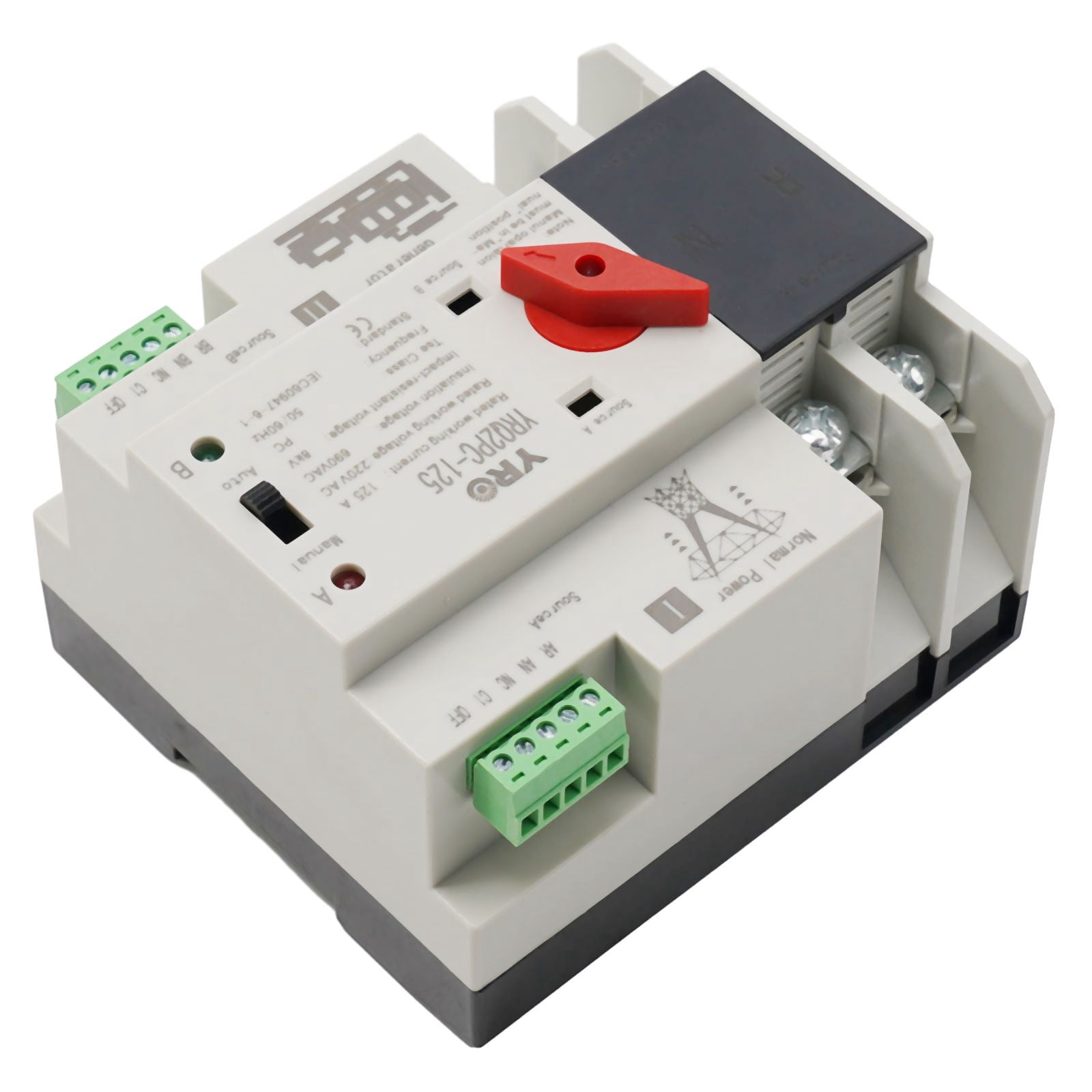 2P 125A Dual Power Automatic Transfer Switch Fit Generator Changeover Switch