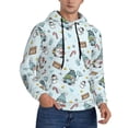 thumbnail image 2 of Honeii Winter Wonderland Light Blue Pattern Mens Hoodies Men's Loose Sleeve Sweatshirt,Pullover Hooded Sweatshirt for Men,Essentials Hoodie-3X-Large, 2 of 7