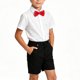 thumbnail image 1 of Odeerbi Niños 3 Piezas Caballero Traje Formal Preppy Vestido de Manga Corta Camisa de Vestido y Traje Pantalones Cortos Con Corbata Colegial Conjunto de Uniforme, 1 of 6