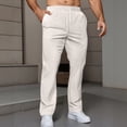 thumbnail image 2 of XIYON Men's Pants Casual Jacquard Drawstring Loose Casual Solid Color Pockets Sports Pants Men Trousers Comfortable, 2 of 5