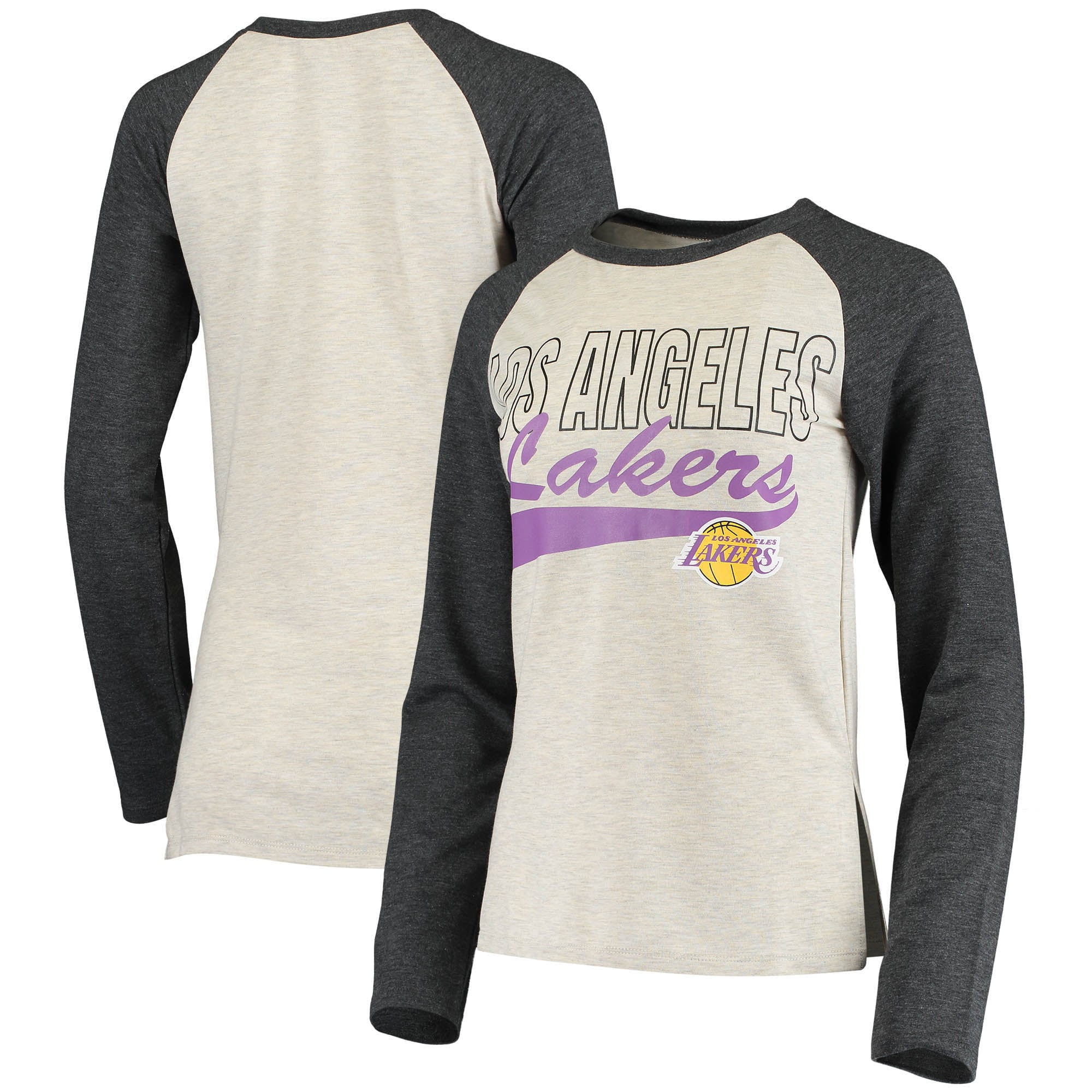 Women's Cream Los Angeles Lakers Layline Raglan Tri-Blend Long Sleeve T-Shirt - Walmart.com 