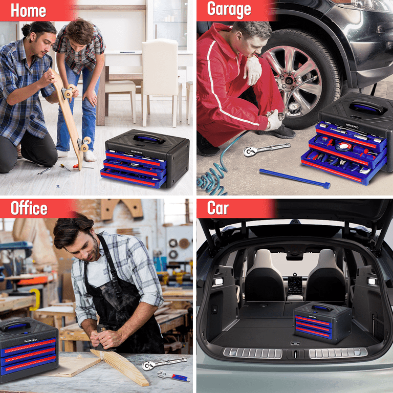 WORKPRO 125-Piece Auto Repair Tool Set, Mechanics Household Kit