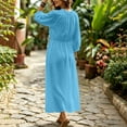 thumbnail image 5 of CHGBMOK Plus Size 3/4 Sleeve Dresses for Women Ruffle Casual V Neck Flowy Maxi Dress Loose Fit Fall Dress, 5 of 6