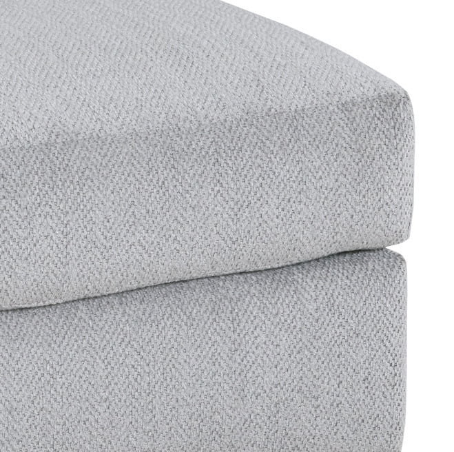 Roundhill Furniture Duleek Upholstered Cocktail Ottoman, Herringbone Silver
