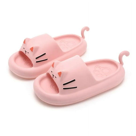 RWJDXD RWJDXD shoes for women slides slippers Flip Flops summer sandals Beach Cartoon cat cute Kawaii Non Slip Home Men Male Ladies Female new