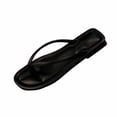 thumbnail image 2 of PiGOGI Women's Round Toe Flip Flops Cushioned Footbed Non-Slip Comfortable Beach Sandals Summer Black 5.5, 2 of 7