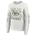 thumbnail image 2 of Women's WEAR by Erin Andrews  White Green Bay Packers Graphic Waffle Long-Sleeve T-Shirt, 2 of 4