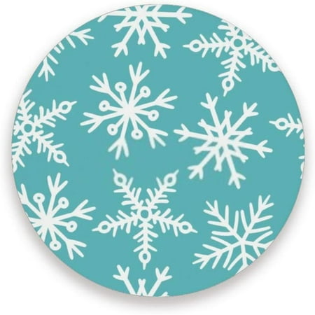 

BESTKITTY Christmas Coasters for Drinks Hand Drawn Snowlake Home Decor Cork Ceramic Cup Mat Waterproof Place Mats Gift Living Room Decor 1 PCS