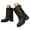 Black, variant on Fold Over Wide Mid Calf Boots for Women Trendy Buckle Strap Chunky Heel Round Toe Riding Boots