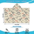 thumbnail image 2 of Beige Dinosaurs Text Pattern Hooded Bath Towel，50"x30" for Ages 3 To 12 Kids, Quick Dry Lightweight Soft Microfiber Hood Beach Towel Cover Up for Kids, 2 of 7