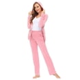 thumbnail image 3 of Chándal de terciopelo para mujer Traje de chándal de terciopelo para mujer 2 piezas (Rosa L), 3 of 5