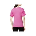 thumbnail image 2 of maison Jules Womens Ruffled Basic T-Shirt, Pink, Small, 2 of 2