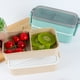 thumbnail image 1 of Lonchera Bento | Diseño de Doble Compartimento a Prueba de Fugas | Apta para Microondas y Lavavajillas | Plástico Ecológico | Contenedor de Comida Portátil y Apilable | Azul Beige | 17.5x8.3x8cm – 1, 1 of 6
