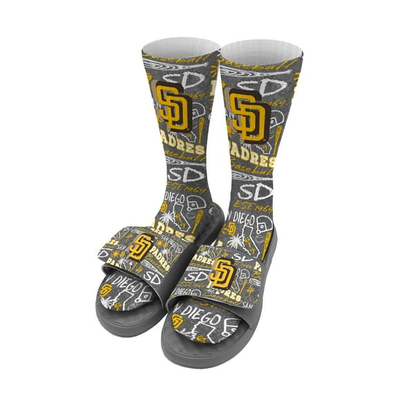 Unisex ISlide San Diego Padres Chalk Socks & Slide Sandals Bundle