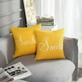 thumbnail image 5 of Yellow Set of 4 Throw Pillow Covers Furry Home Decor Pillow Cases Decorative 18X18 Inches Outdoor Cushion Couch Sofa Cojines Pillowcases Sunshine Happy Love Smile, 5 of 6