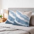 thumbnail image 6 of Pillow Covers 20x20 Set of 2, Summer Ocean Square Throw Pillow Covers for Couch/Sofa/Living Room, Coastal Sea Waves Beach Ombre Blue Decorative Soft Pillowcases for Couch Throw Pillows, 6 of 9