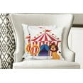 thumbnail image 4 of Ambesonne Circus Throw Pillow Cover 2 Pack, Lion and Ring Illustration, 20", Multicolor, 4 of 6