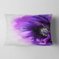 thumbnail image 2 of Designart Purple Stylized Watercolor Poppy - Floral Throw Pillow - 12x20, 2 of 5