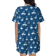 thumbnail image 6 of Fotbe Cartoon Geese With Xmas Print Pajama Set for Women 2 Piece Loungewear Short Sleeve Tops and Shorts Set Soft Sleepwear-Small, 6 of 7