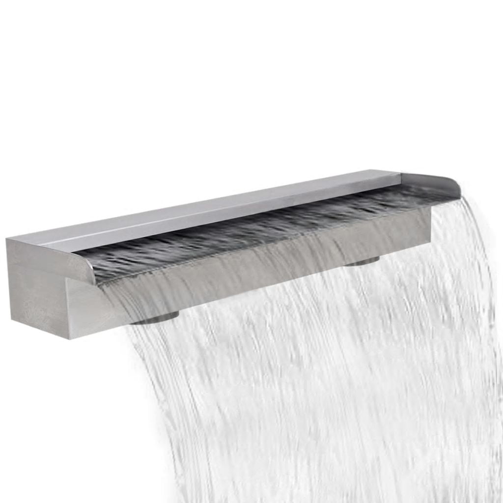 Kepooman 23.6" Stainless Steel Pool Fountain with Pipe Connector for Bathroom, Gray