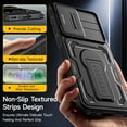 thumbnail image 3 of for Samsung Galaxy A36 5G/A56 5G Case with 2 Pack Screen Protector, Upgrade Slide Camera Cover & Kickstand, Lanyard Strap, Military Grade Shockproof Heavy Duty Robust Bumper Phone Case, Black, 3 of 9
