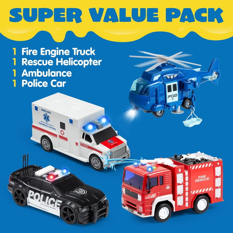 Joyfy Emergency Vehicle Playset, 4-Pack photo 7