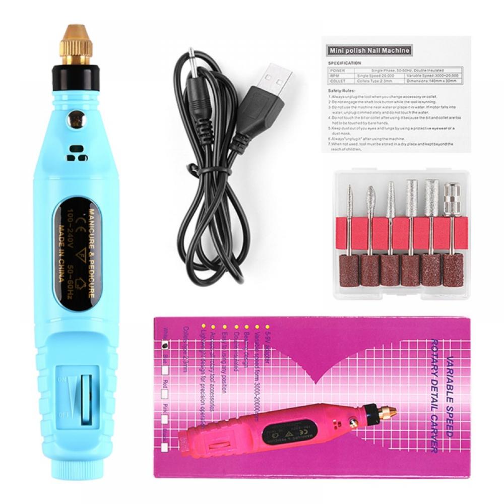 Electric Nail Art Drill Manicure Filer Kit Nail Buffer Machine