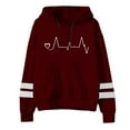 thumbnail image 4 of Oversized Hoodie Womens Hoodie Lightweight Sweatshirt Casual Wear Zip Up Hoodie Women's Casual Fashion Valentine's Day Heart Print Hoodie Long Sleeve Pullover Sweatshirt, 4 of 4