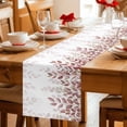 thumbnail image 5 of Spring Reddish Brown Eucalyptus Table Runner - 60 Inch Long Botanical Leaf Country Cotton and Linen Blended Dress Scarves Farmhouse Table Runner for Kitchen Dining, Coffee Table, 13" x 60", 5 of 8