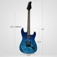 thumbnail image 3 of Ktaxon KST 39in Electric Guitar Beginner Kit w/ H-H Pickups, Capo, Strap, Cable, Picks, Trans Blue, 3 of 16
