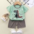 thumbnail image 3 of WOYY Infant Boys Summer Outfits Cartoon Print Short Sleeve Tshirt Shorts Set, Sizes 18-24M, 3 of 3