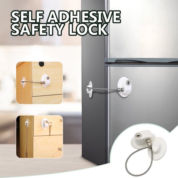 Clearance Hardware adapter under $5,Strong with Fridge Lock keys Adhesives Refrigerator with Lock Lock Freezer Tools & Home Improvement 1PC