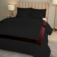 thumbnail image 4 of DNG Creations 3 Piece Full Black And Wine Border Line Pattern Duvet Cover - 100% Egyptian Cotton, 800 Thread Count ( Full/Queen ), 4 of 5